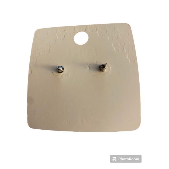 Mint Rhinestone & Faux Pearl Earrings - Picture 2 of 2